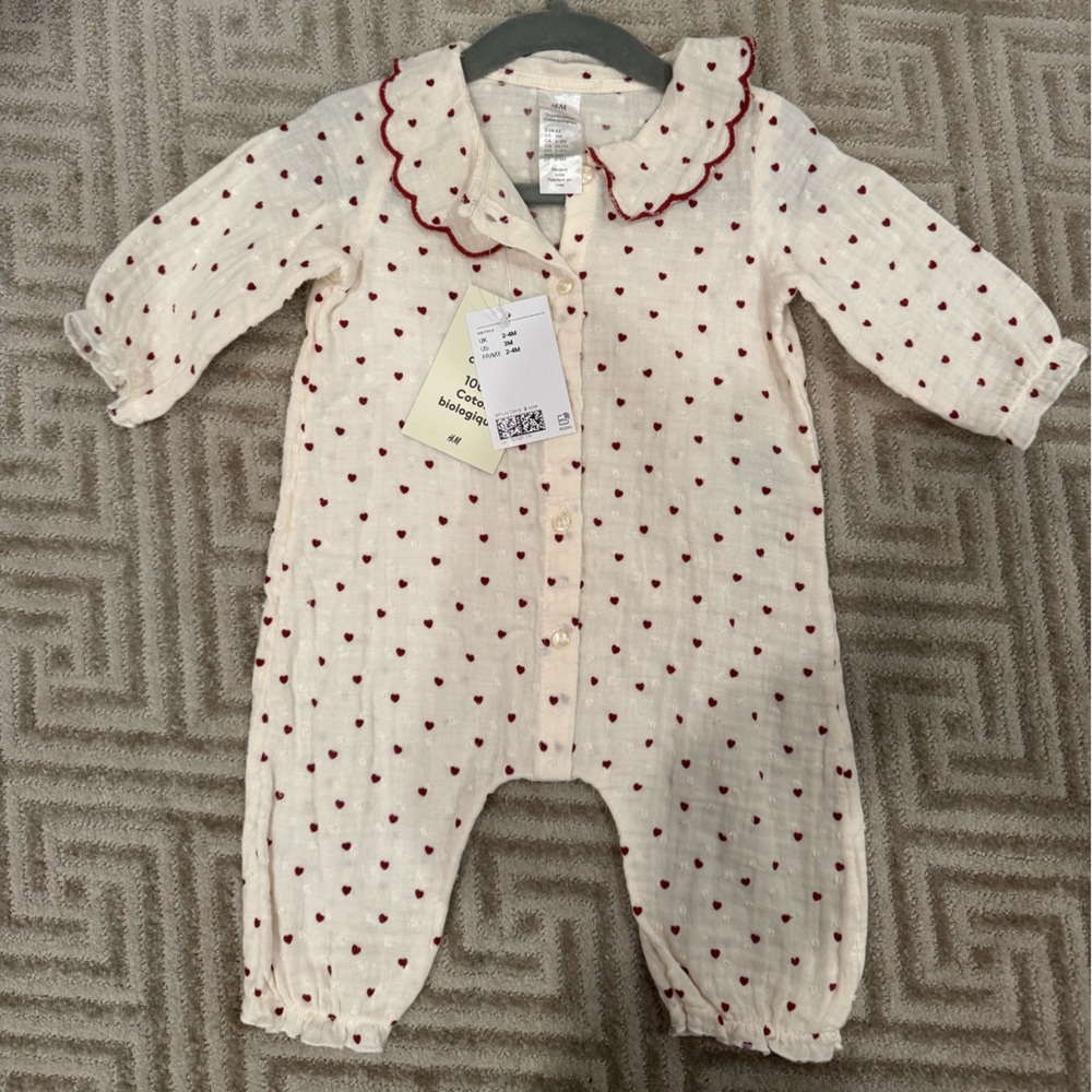 H&M COTTON MUSLIN ROMPER SUIT 3M NWT